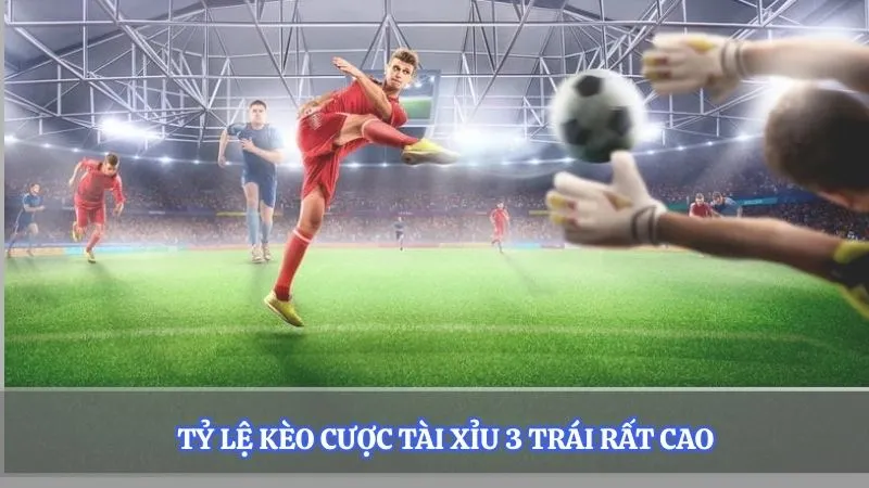Tỷ lệ kèo cược tài xỉu 3 trái rất cao 